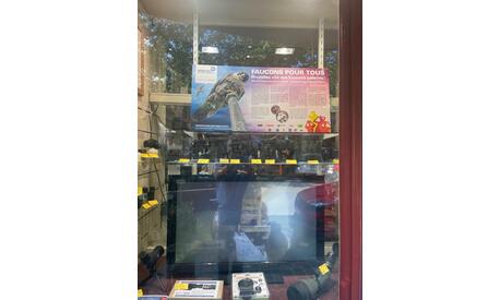 Foto 4 Via een scherm in de etalage van de Espace Photo-winkel (Sint-Jobplein 32) kunt u live observeren wat er in het nest gebeurt.